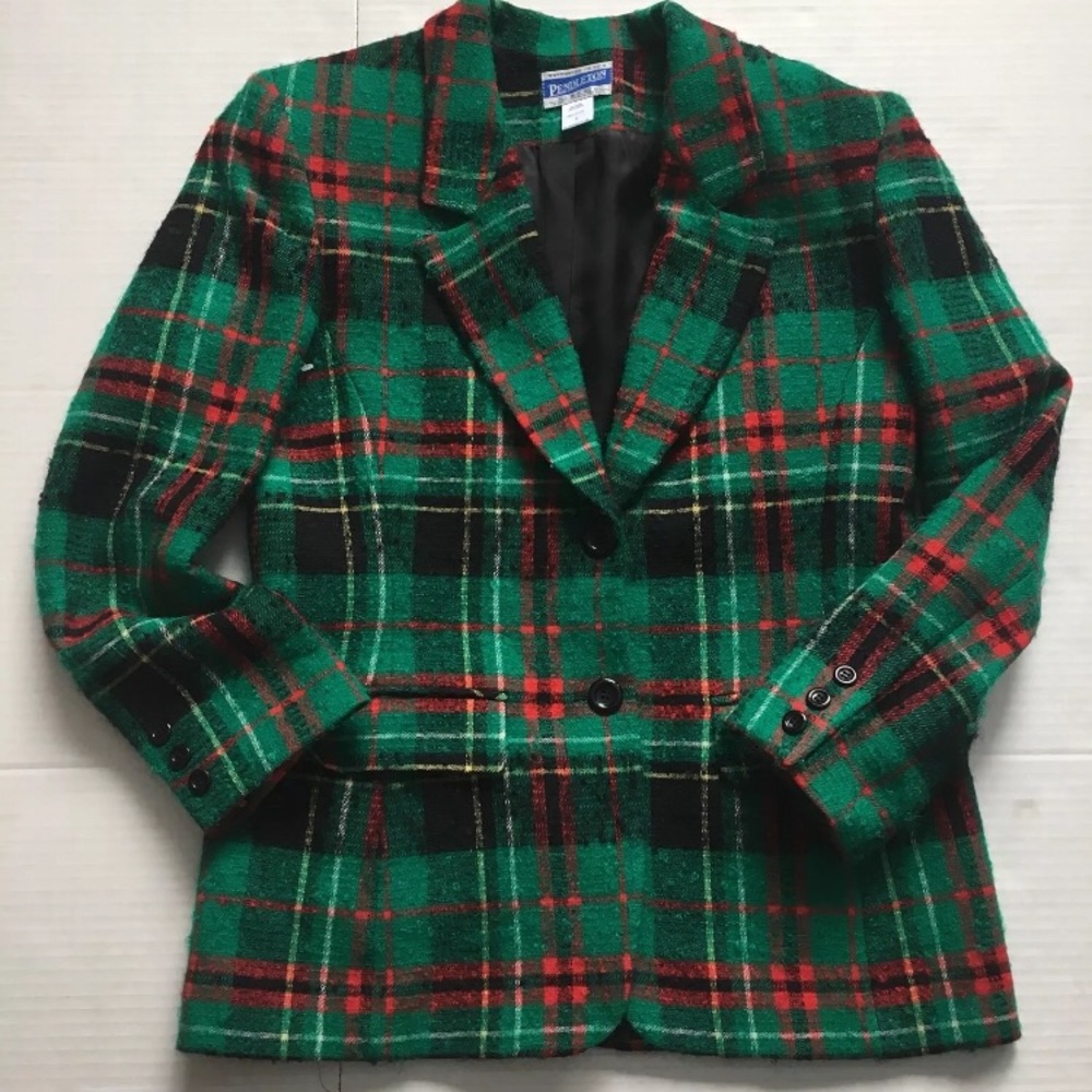 Vintage Pendleton plaid blazer 100% wool